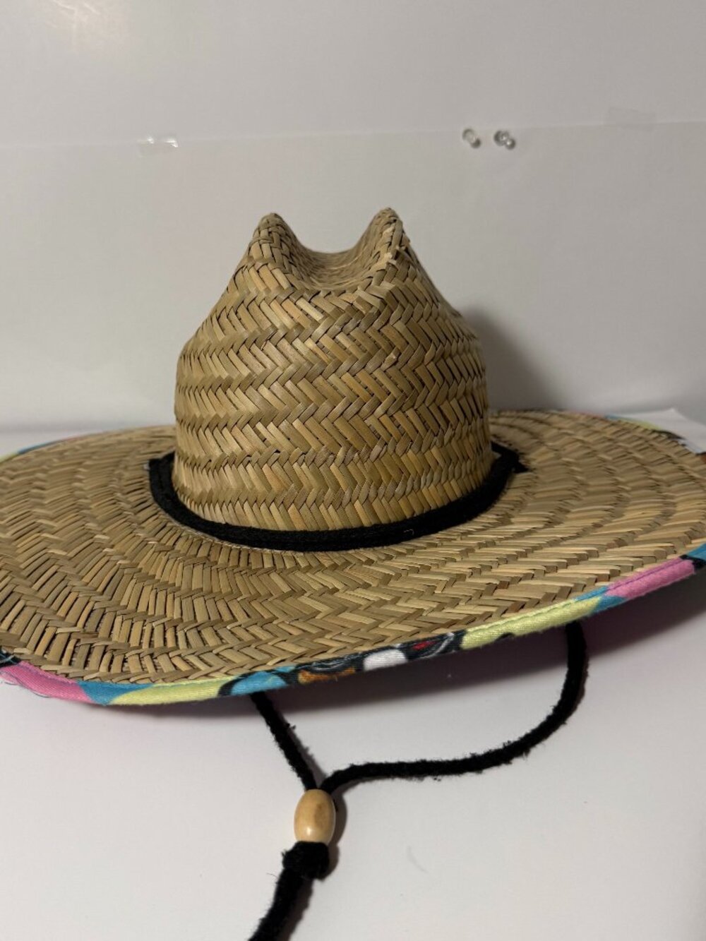 Buc-ee’s Straw Lifeguard Hat Wide Brim Beach Hat Adjustable Chin Strap